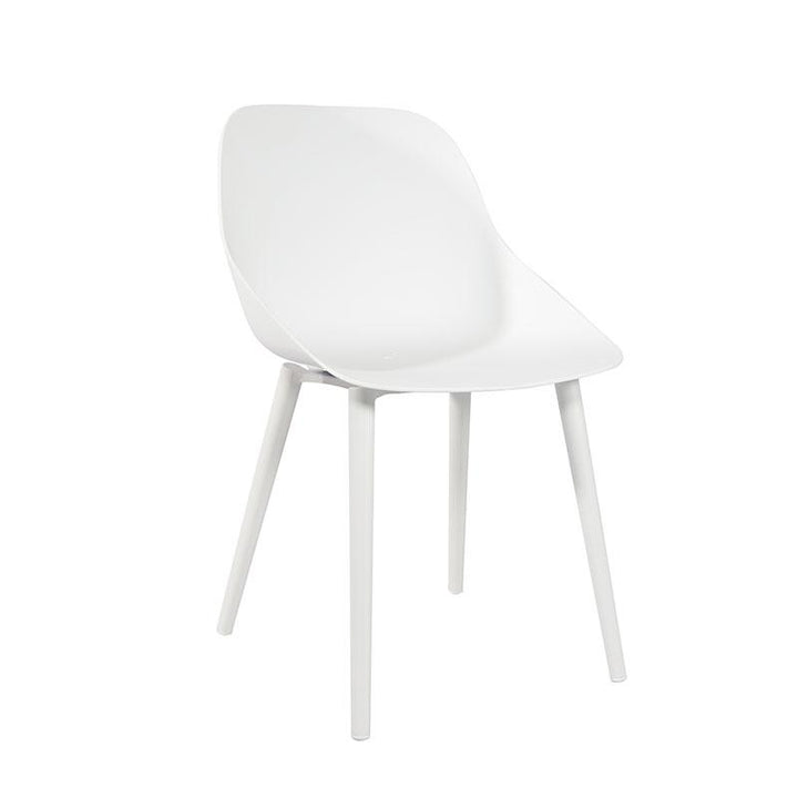 Chaise de jardin Galati en aluminium blanc et plastique blanc