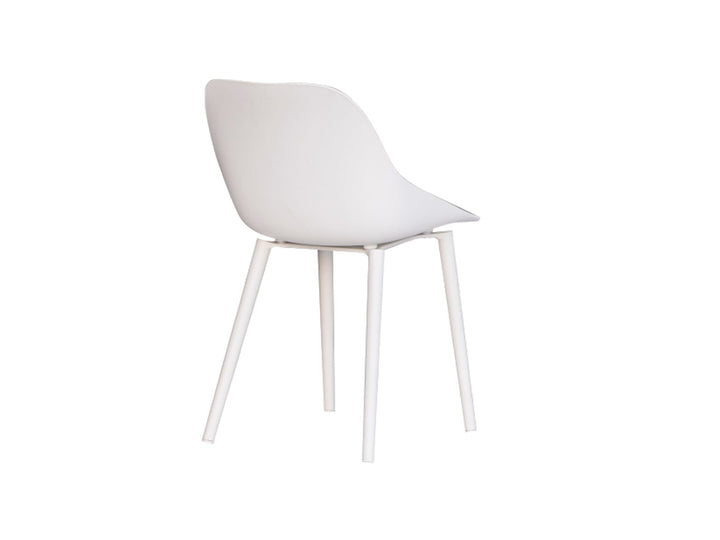 Chaise de jardin Galati en aluminium blanc et plastique blanc