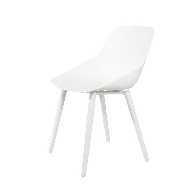 Chaise de jardin Galati en aluminium blanc et plastique blanc