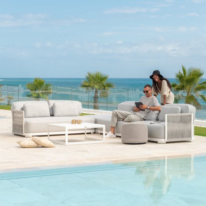 Durbuy Loungeset Blanc | Teck dans le jardin