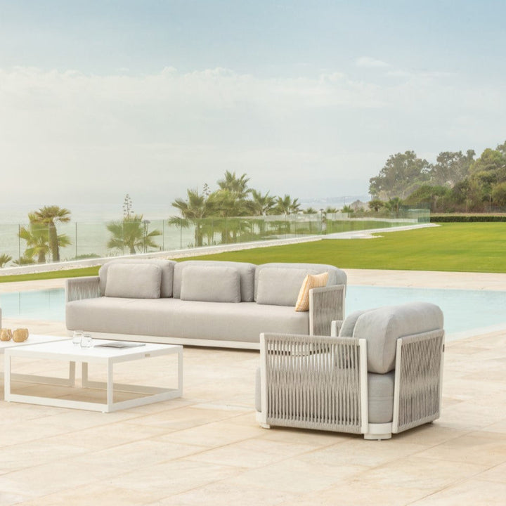 Durbuy Loungeset Blanc | Teck dans le jardin