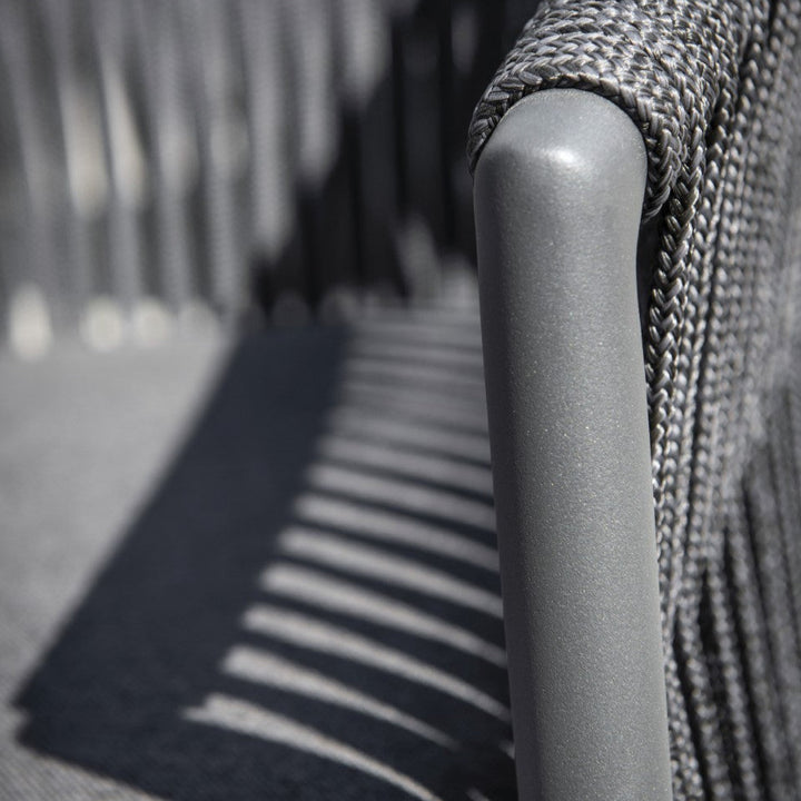 Fortuna tuinstoel in antracite aluminium en antracite recht geweven ronde rope