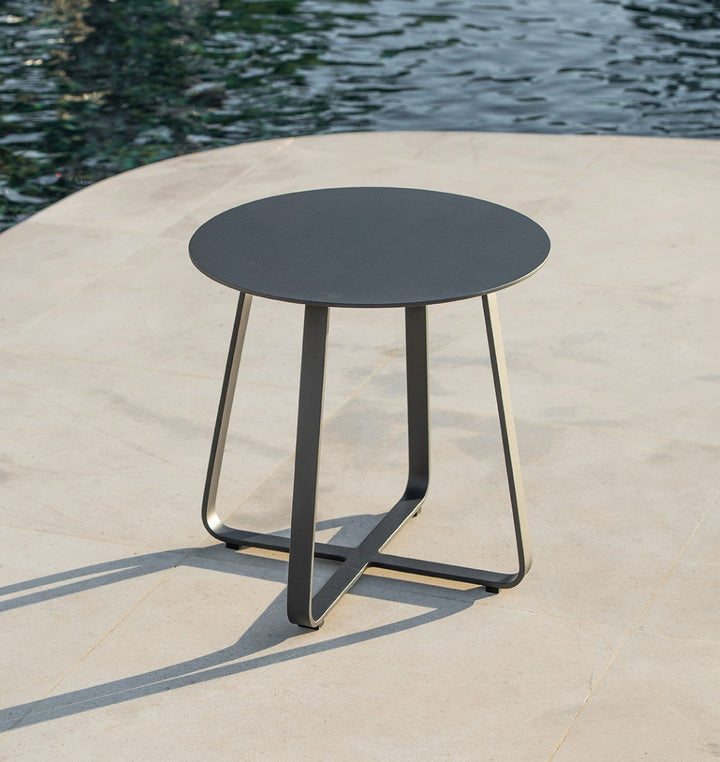 Elko koffietafel in antraciet aluminium Ø 45cm