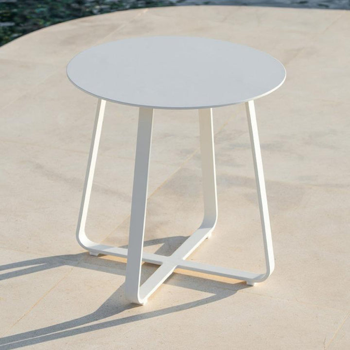 Table basse Elko en aluminium blanc Ø 60cm