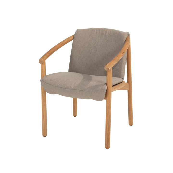 Tess tuinstoel in teak met kussen
