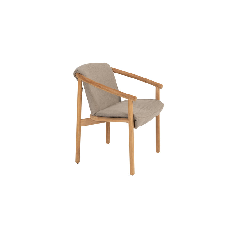 Tess tuinstoel in teak met kussen
