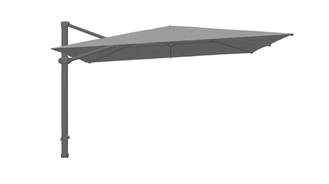 Lima luxe zweefparasol 400x400cm met zwart frame en antracite sunbrella doek