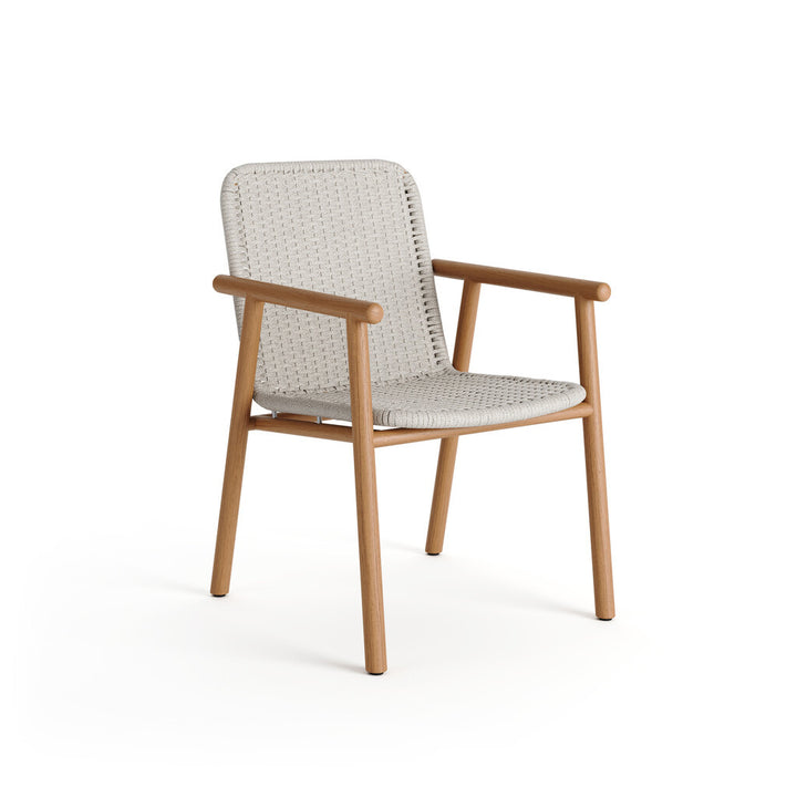 Chaise de jardin Benoa en teck et corde tissée couleur lin
