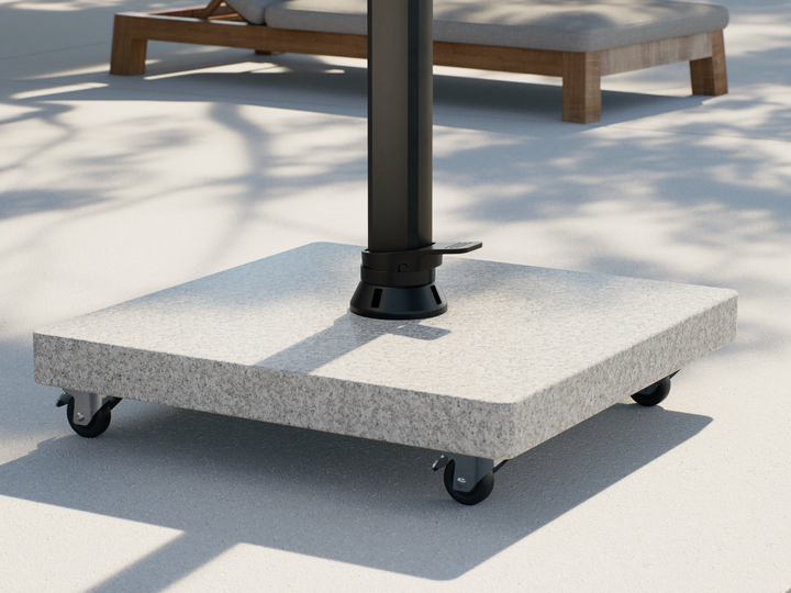 Mallorca LED cantilever parasol antracite frame and antracite parasol fabric + base + protective cover