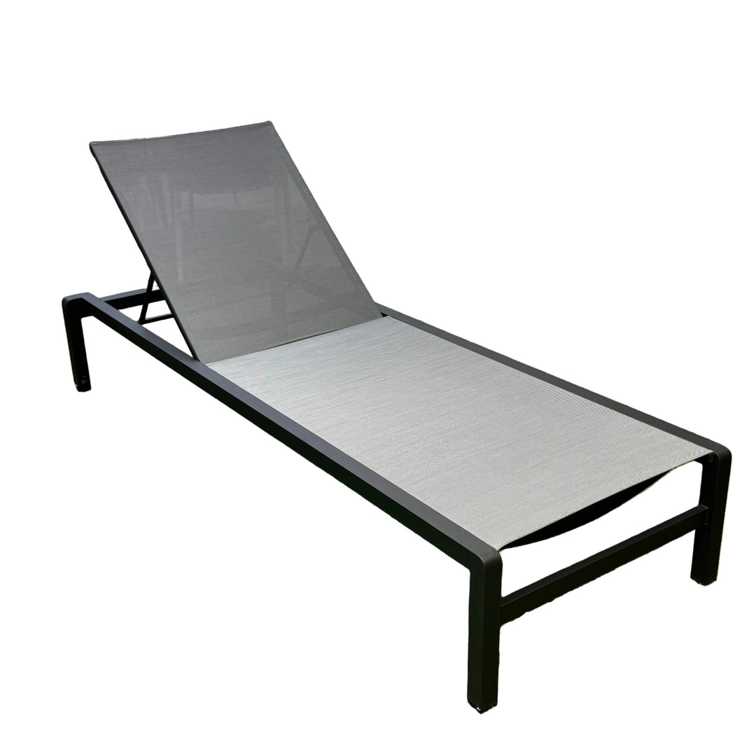 Transat Mauritius en aluminium antracite et textilène gris