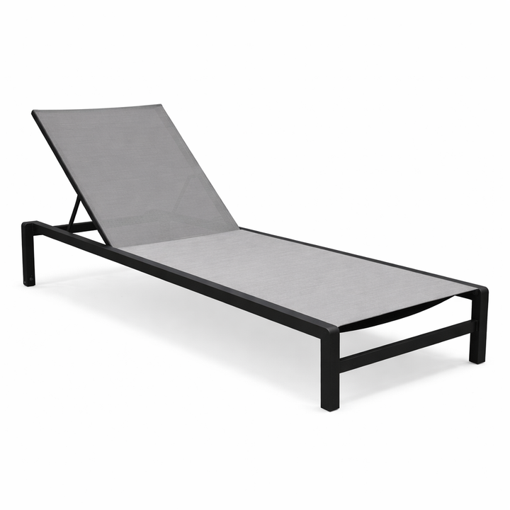 Transat Mauritius en aluminium antracite et textilène gris