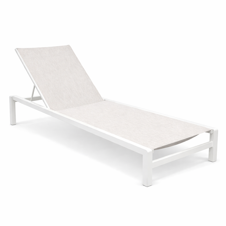 Mauritius ligbed met beige aluminium en stone textylene