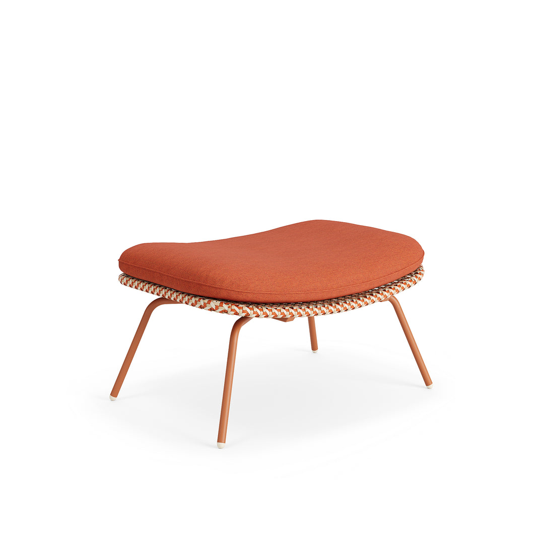 Repose-pieds Phil en rotin mat rouille tressage urban glow flower