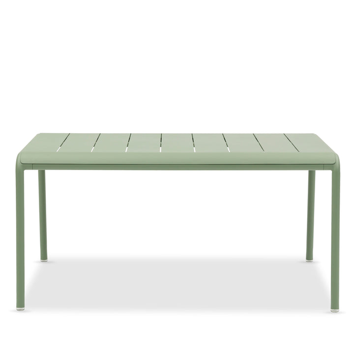 Sunset garden table in green aluminum 155x107