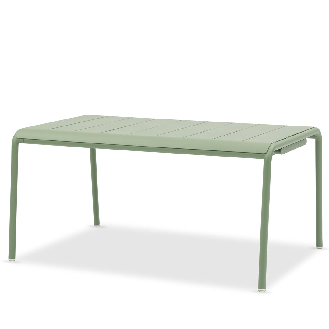 Sunset garden table in green aluminum 155x107