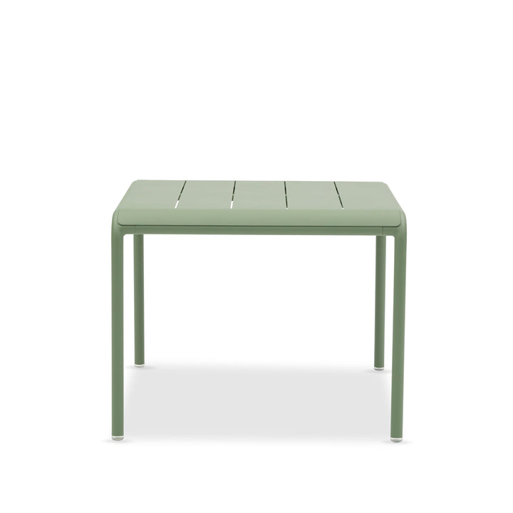 Sunset garden table in green aluminum 96x107cm