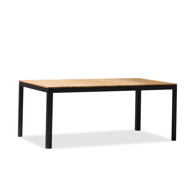 Bonita table de jardin 210x100 blanc antracite cadre et plateau de table en teck