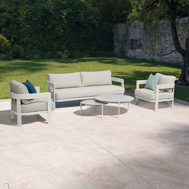 Domani loungeset in beige aluminium en all-weather kussens (showroommodel laatste set)