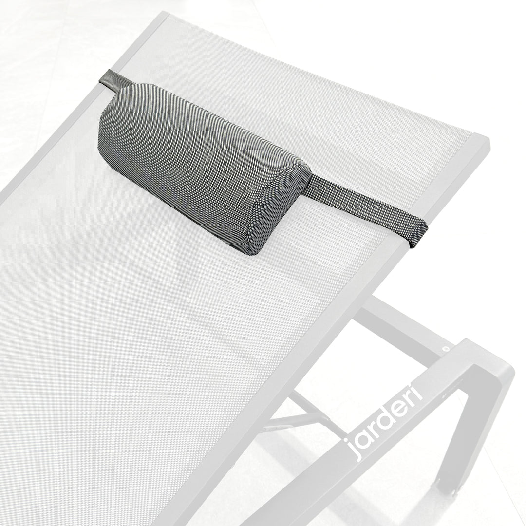 Headrest for sun lounger 31x13x7 cm textylene silver gray 