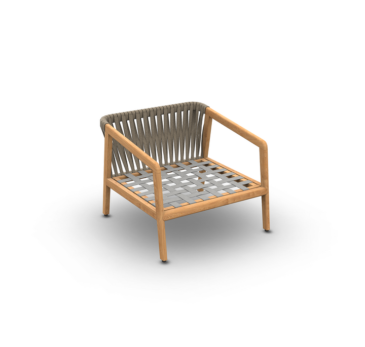 Ritz 1-zit loungezetel in teak met all-weather kussen