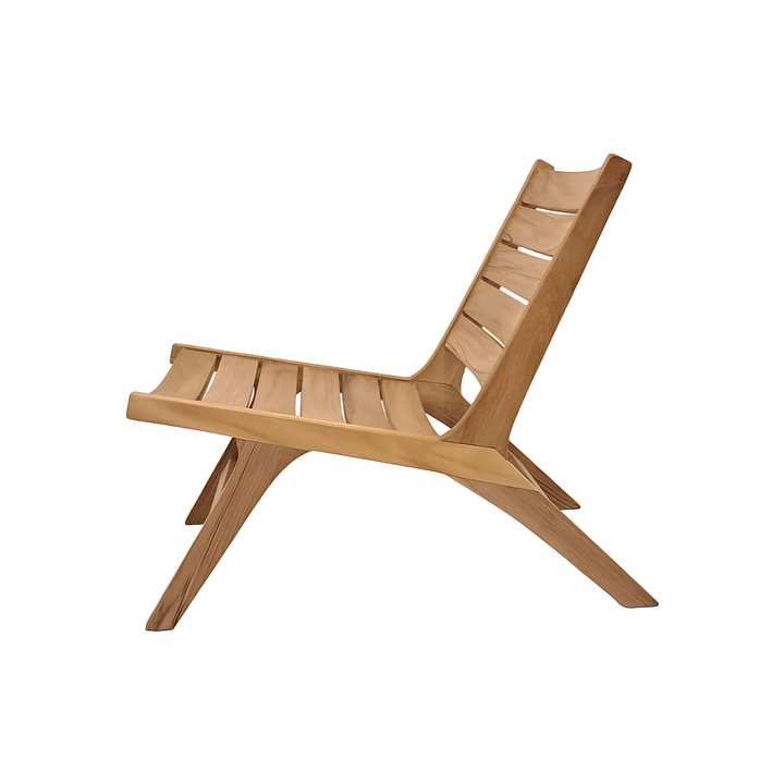 Fauteuil lounge Koozy en teck avec accoudoirs