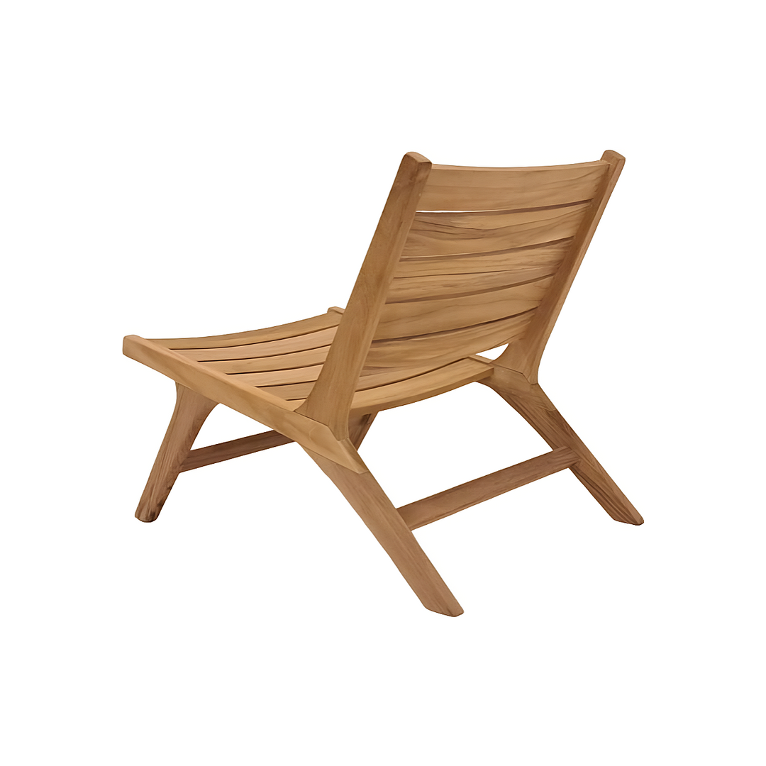 Fauteuil lounge Koozy en teck avec accoudoirs