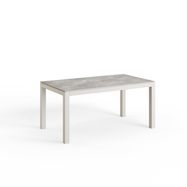 Danli garden table in beige aluminum 160x90 with ceramic tabletop
