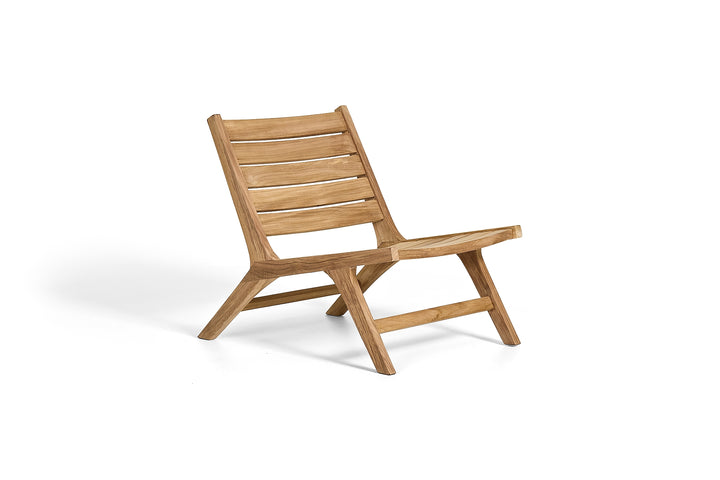 Fauteuil lounge Koozy en teck avec accoudoirs