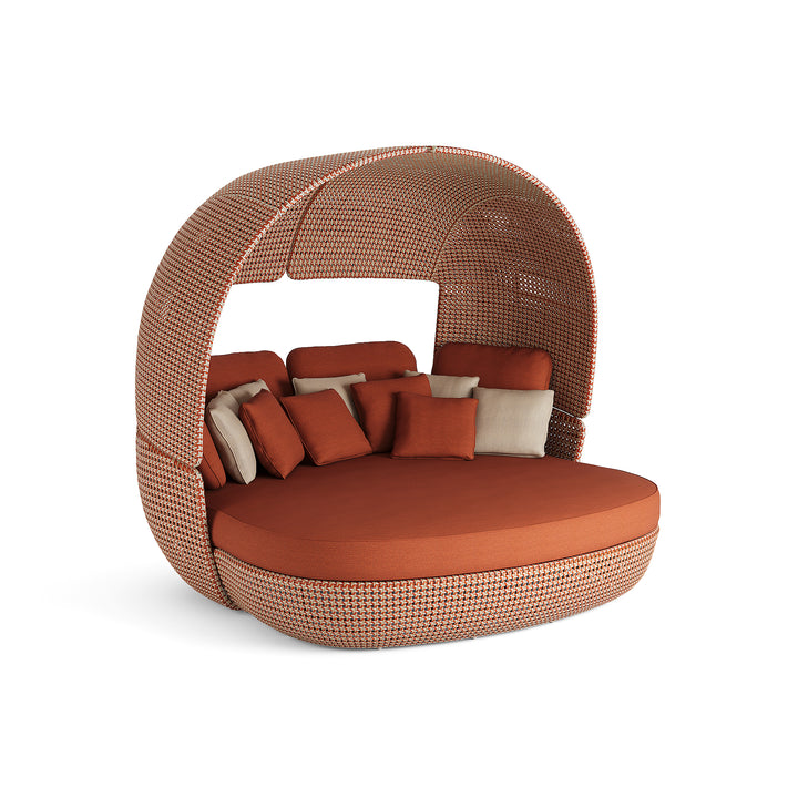 Lit de jour Phil en rotin mat rouille tressage urban glow flower