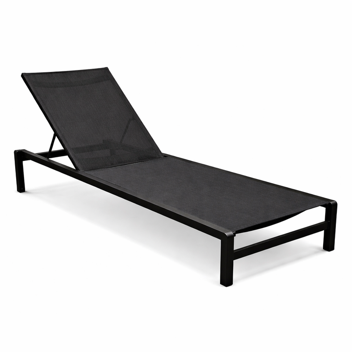 Mauritius ligbed met zwart aluminium en zwart textylene