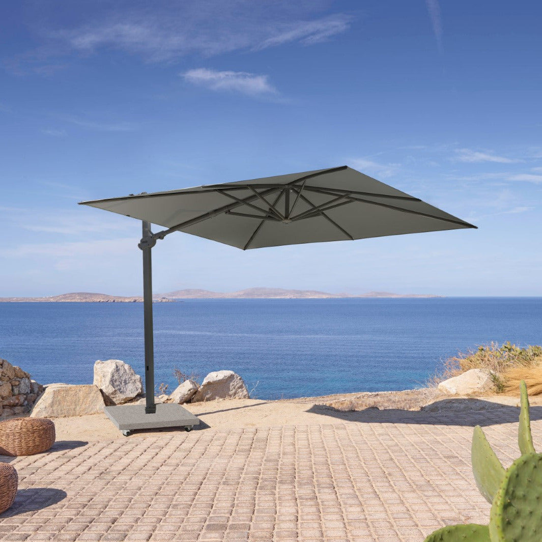 Monaco S Floating parasol 250x250 Sunbrella parasol + base + cover | black/charcoal 
