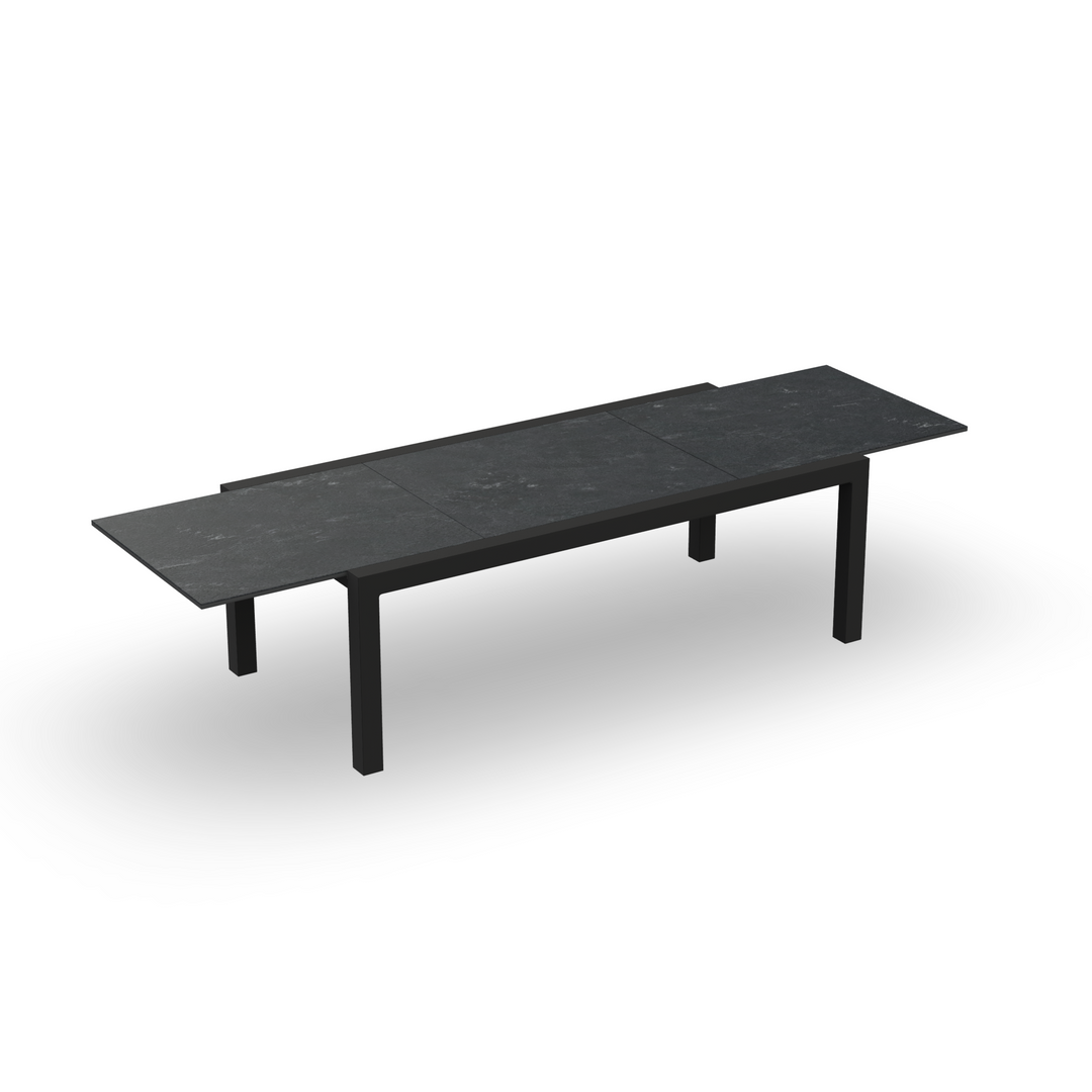 Livorno table 220-330x105 charcoal mat graphite gray 
