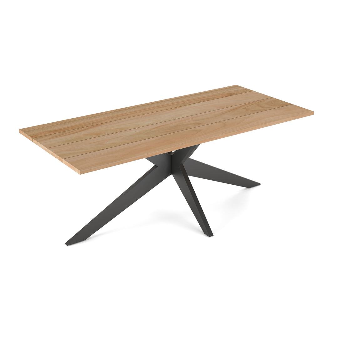 Yate garden table 220x100 charcoal aluminum frame and teak table top