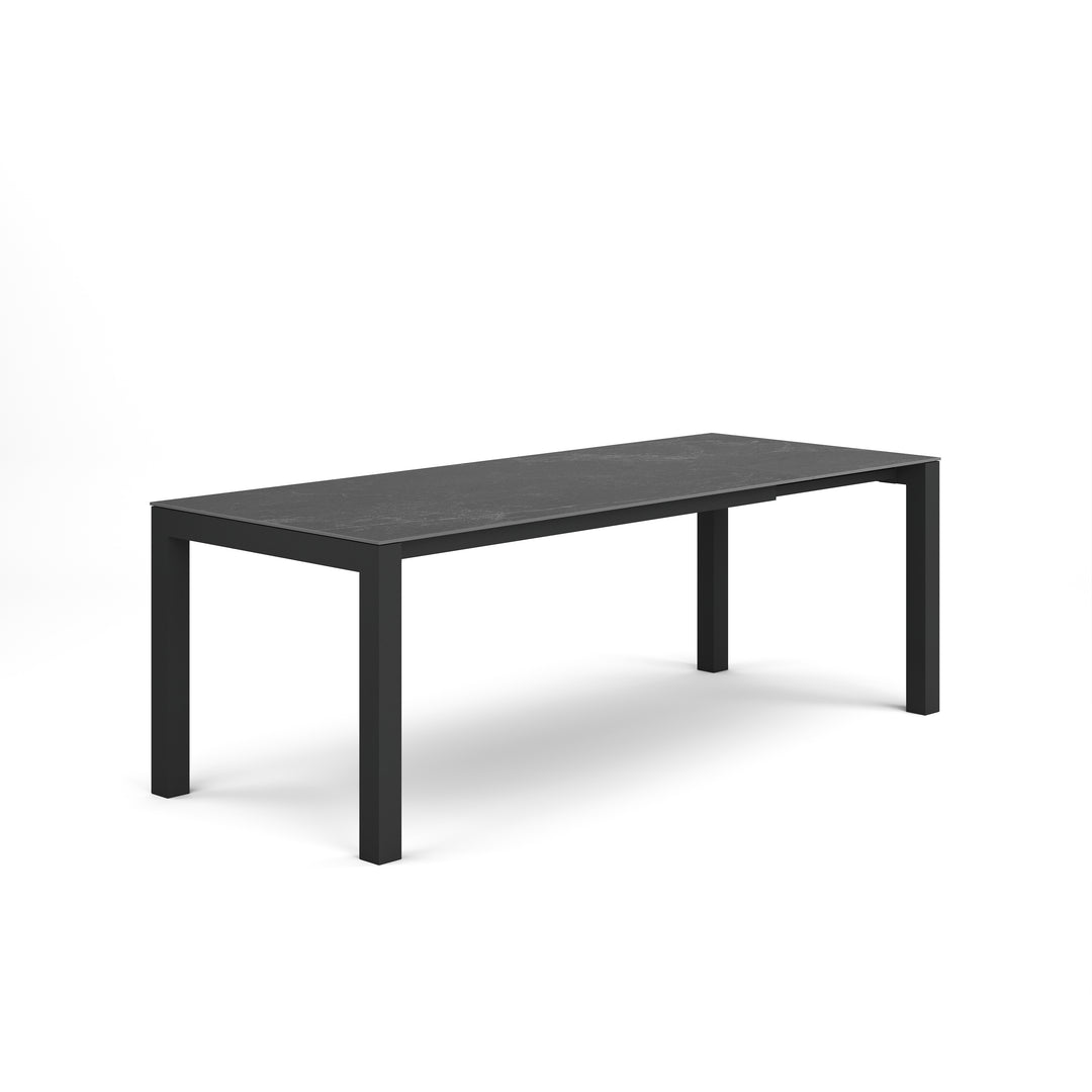 Forli extendable garden table 160-220x90cm charcoal mat graphite gray 