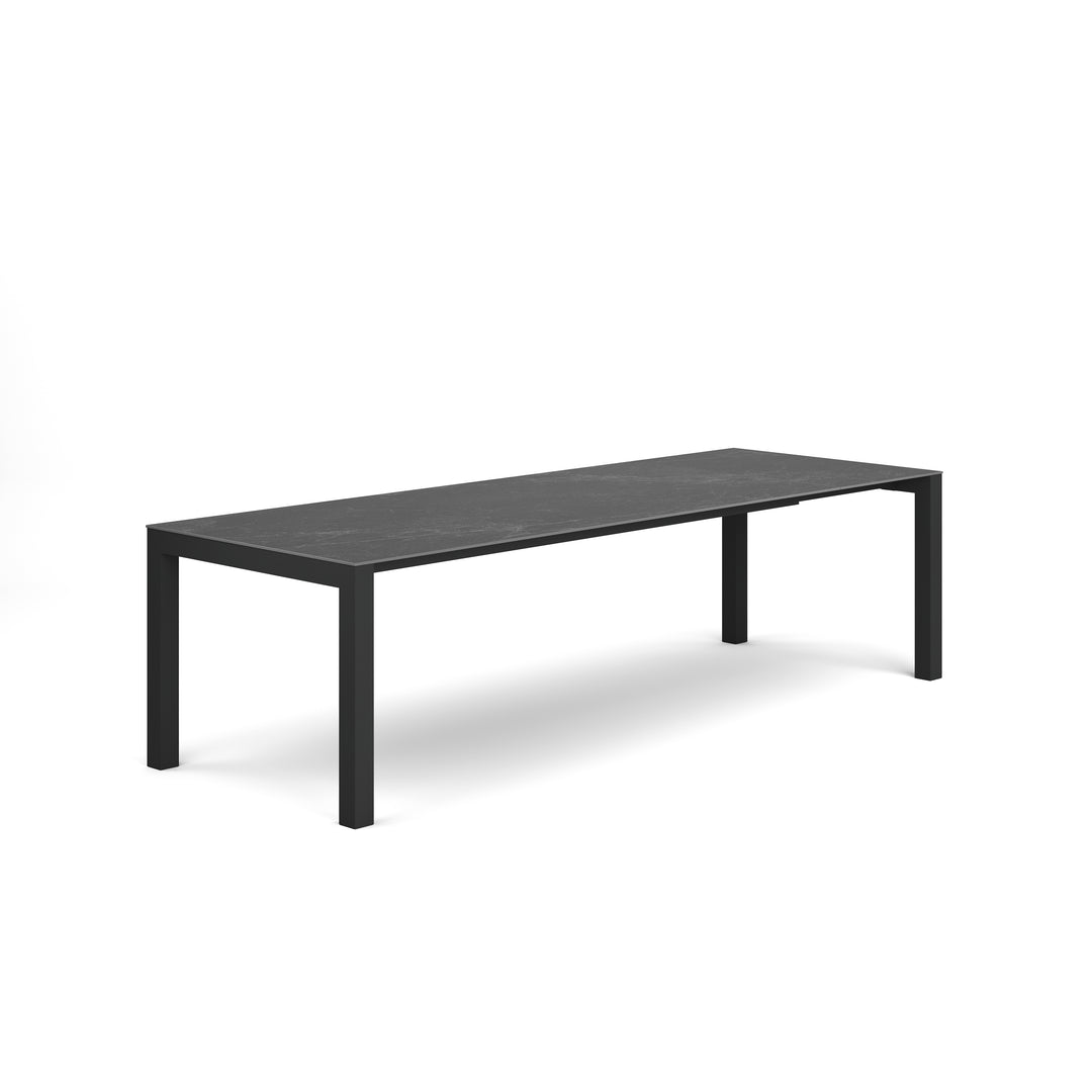 Forli extendable garden table 220-280x100cm charcoal mat graphite gray 