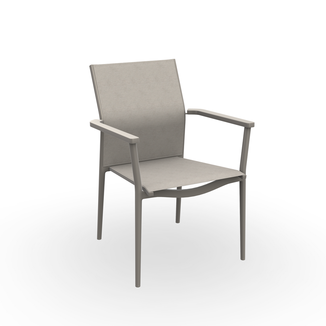 Loya stackable garden chair in sand aluminum and sand batyline