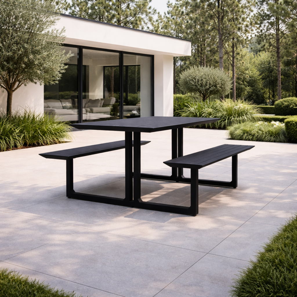 Table pique-nique Cabo 240cm en aluminium antracite