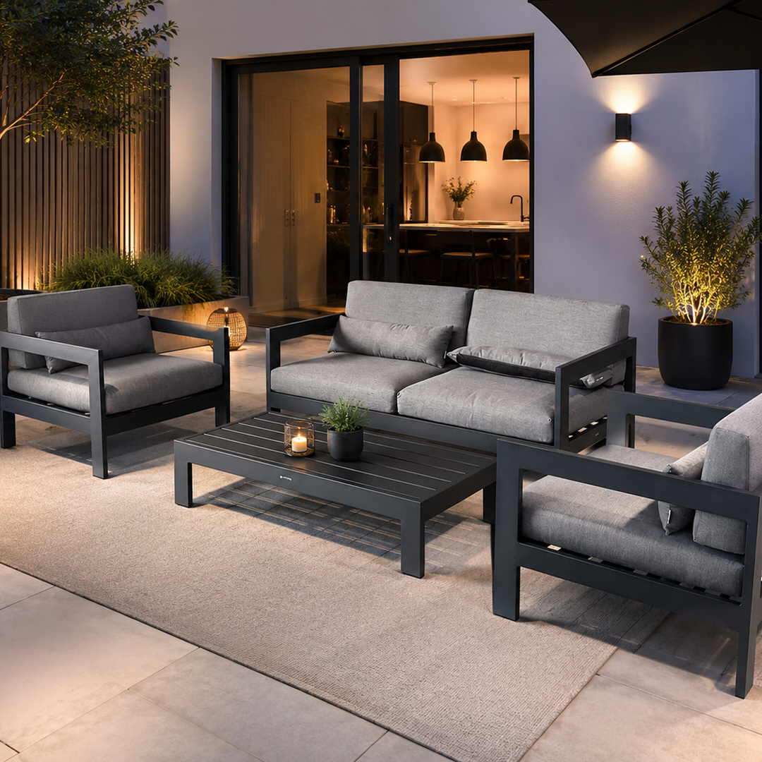 Vigo Loungeset in antraciet aluminium met all-weather kussens