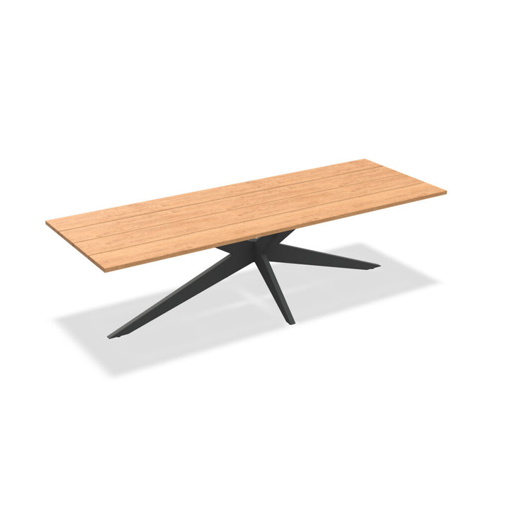 Yate garden table 280x100 charcoal aluminum frame and teak tabletop