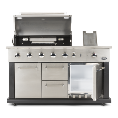 Boretti Luciano Outdoor kitchen stainless steel | with built-in refrigerator