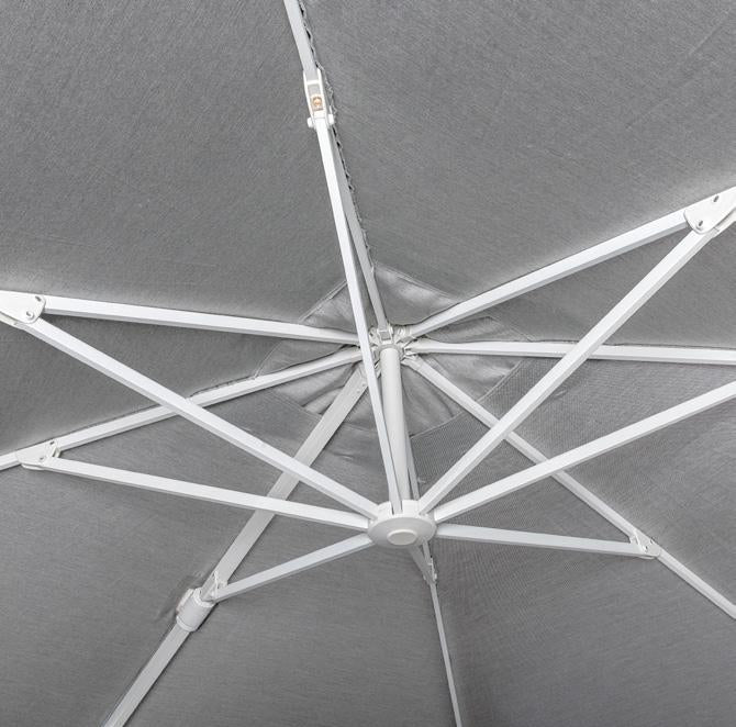 Malaga Zweefparasol 300x400 lichtgrijs parasol+voet+hoes