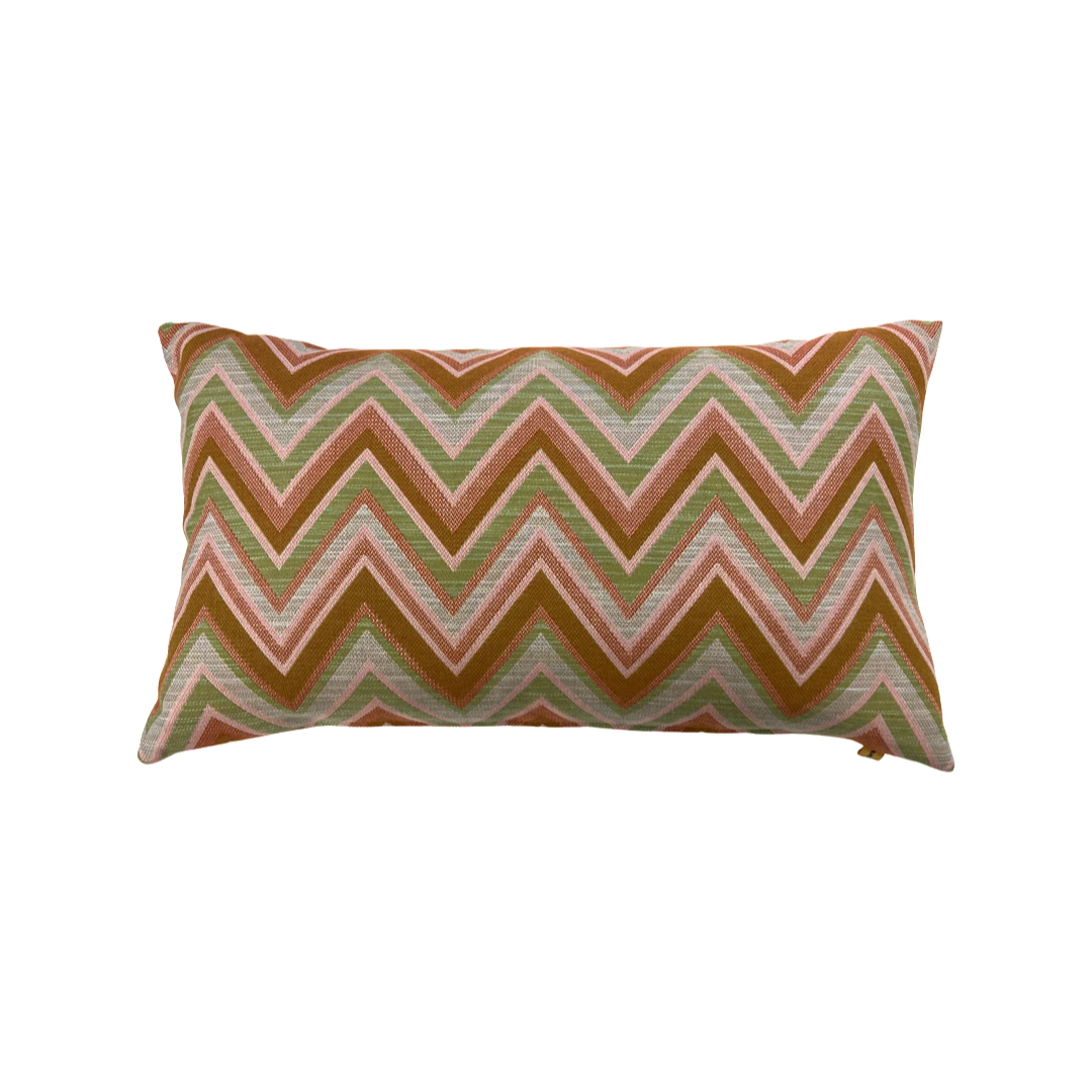 Mmio Gold throw pillow zigzag pastel orange/green 40x60