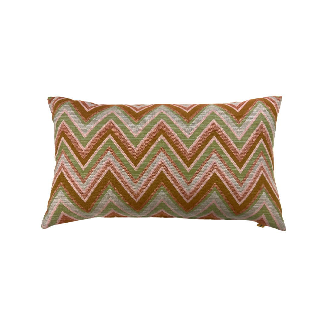 Mmio Gold sierkussen zigzag pastel orange/green 40x60