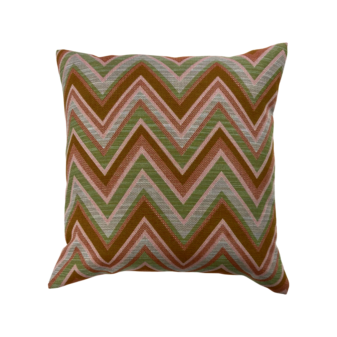 Mmio Gold coussin zigzag pastel orange/vert 45x45