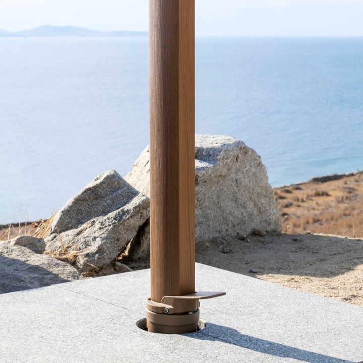 Parasol Antego 300x300 sunbrella Teck / Noir massif