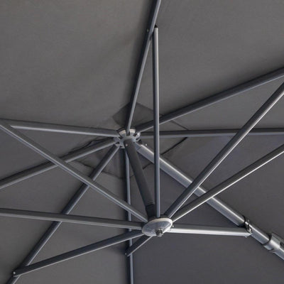 Borocay Zweefparasol 300x300 parasol+voet+hoes Acryl Antra/Nickel - Jarderi