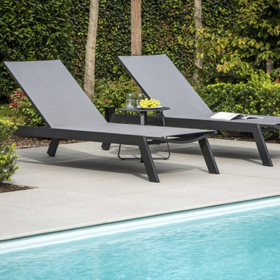 Vigo Chaise Longue Charbon | Gris Argenté