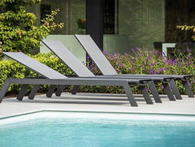 Vigo Chaise Longue Charbon | Gris Argenté