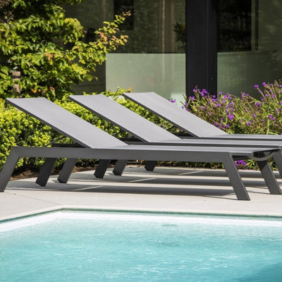 Vigo Chaise Longue Charbon | Gris Argenté