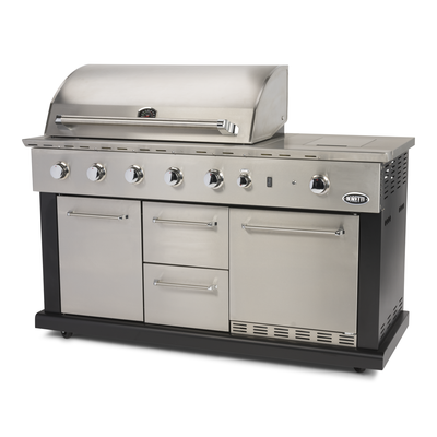 Boretti Luciano Outdoor kitchen stainless steel | with built-in refrigerator